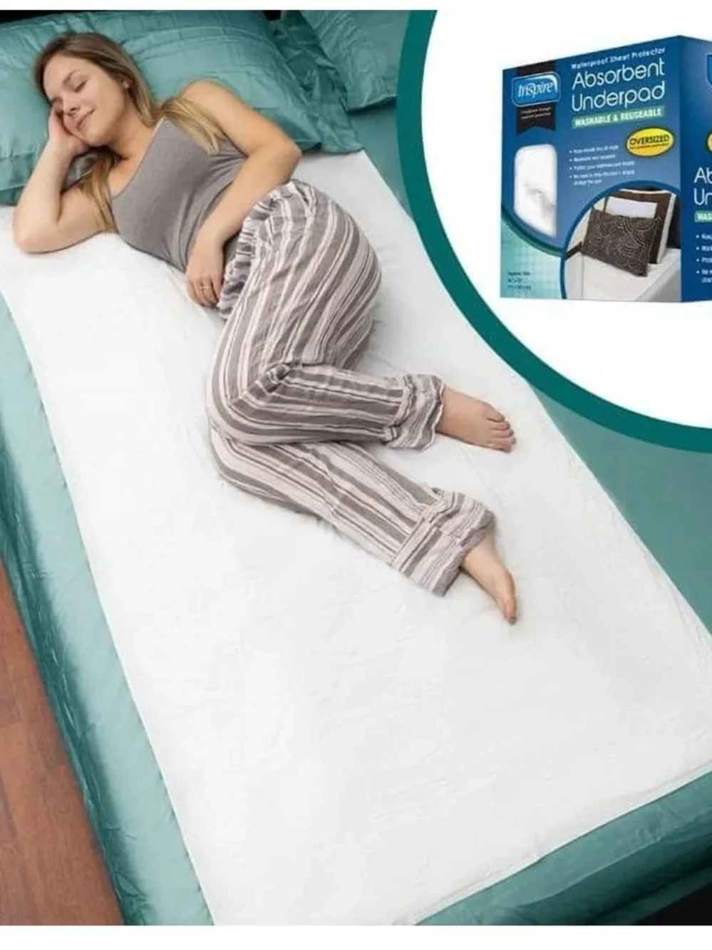 Inspire Absorbent Underpad - Blue & Green Packaging